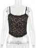 Tanques femininos de alta qualidade Camis Crop Tops Moda Festa de inverno de outono saindo roupas Mulheres Black Vintage Wear Y2K Corset Top Top