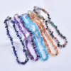 Halskette Ohrringe Set unregelmäßige natürliche Edelstein Schmuck Chip Perlen Nuggets Fluorit Amethyst Kristall Quarz Armband für Frauen