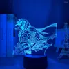 Nattlampor 3D anime Gurren Lagann Kamina Led Light for Bedroom Decor Birthday Table Lamp Gadget Lighting