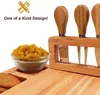 New 14x11x0.6inches Large Bamboo Cheese Chopping Blocks Charcuterie Board with Cutting Tool Ideal Gift Kitchenware Wholesale