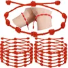 Charm Bracelets 36PCS/Set 7 Knots Red String Bracelet Couple Handmade Lover Good Lucky Bangles Amulet Friendship Braid Rope Gift Wholesale