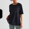 Aktiva skjortor Yoga kläder Kvinnor dubbelsidig brokad sport t-shirt cool mesh sömmar casual topp fitness kortärmad