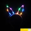 Kids Adults Bunny Ears LED Flashing Glow Headband Women Bar KTV Nightclub Dress Decor Glow Party Supplies