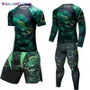 wangcai01 Men's Tracksuits Mma Bjj Rashguard Ratelslang Boksen Sport Pak Mannen Gym Kding Kickboxing Muay Thai Shorts Compressie Shirt Broek Running Set 0318H23