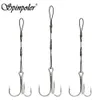 Fiskekrokar Spinpoler 3st Fishing Hook Rig Stinger #6 #1/0 #2/0 Fishhook Connector Jig Hook Freshwater Saltwater For Bass Pike P230317