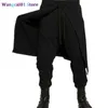 Wangcai01 Herenbroeken Brand Cool Heren Gothic Punk Style Harembroek Zwarte hiphop slijtage losse broek Draaiing Baggy dansende kruisbroek 0318H23