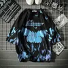 Camisetas masculinas T-shirt Butterfly Men Street Fashion Summer O-Gobes Tshirt Hip Hop Harajuku Tee Loose Casal Tops