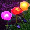 Solar Rose Flower Lights Outdoor Garden Decoraties Bloemen waterdichte LED