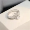 Anelli di lusso di marca per donna top designer S925 anello da donna in argento sterling di lusso anello di fidanzamento con diamante pieno donna regalo di San Valentino