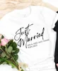 T-shirt pour femmes Just Married TShirt personnalisé mari et femme couples lune de miel enfin correspondant mariage t-shirt 100% coton Streetwear goth y2k 230317