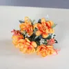 Dekorativa blommor 5 Big Head Artificial Flower Silk Rose Wedding Banket Home Garden Decoration Bridal Bouquet Diy Handmade Wreath Acce