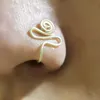 Algemas de nariz ajustáveis douradas e prateadas Clipe de fio de cobre Espiral Falso piercing no nariz Não é necessário piercing Cuff de clipe de orelha