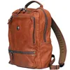 Sac à dos hommes en détresse Cognac en cuir véritable femmes ordinateur portable sacs d'affaires filles voyage école alpinisme mâle sac à dos MujerBackpack