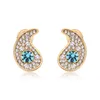 Stud Earrings ER-00063 Koreaanse mode Rhinestone Ooringen Verjaardagsgeschenk Gold Golde muzieknoot Damesartikelen met