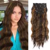 Female Long Curly Hair Set Hairpiece Clip Four Piece Chemical Fiber