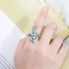 Cluster Rings Hip Hop Claw Seting CZ Stone Bling Out Snake For Women Män unisex Fashion Jewelry Gift Drop Clustercluster