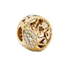 925 Silber für Pandora Original-Charms, DIY-Anhänger, Damen-Armbänder, Perlen, ethnische Vintage-Gold-Charm-Perlen