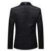 Costumes pour hommes Hommes Noir Paisley Jacquard Blazer Veste Un Bouton Col Châle Blazers Hommes Robe De Mariée Formelle Costume De Banquet De Scène