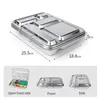 Dinnerware Sets Aohea Stainless Steel 304 Rectangle Leakproof Keep Fresh Storage Box Lunch With Locking Lids