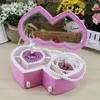 Figurines décoratives musique bibelot boîte coeur forme ballerine Design ABS support de rangement horloge bijoux pour anneau