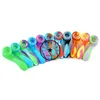 Pretty Colorful Silicone Pipes Herb Tobacco Oil Rigs Glass Multihole Filter Spoon Bowl Handpipes Innovative Smoking Cigarette Hand Holder Tube