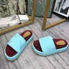 Beach slippers fashion Thick bottom designer Women Shoes Cartoon Alphabet lady Platform Sandals Leather Heels letter High heel Slides slipper Large size 35-42-43-44