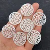 Charms White Hollow Round Shell Natural Seawater Pendant Diy Fashion Charm ketting oorbellen zelfgemaakte accessoires