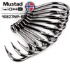 Vishaken Mustad 10827 NP# 4X Strong Jigging Lure Assist Hooks Trollen Harkbed zeentonijnvissen voor zoutwater oceaan Big Game Fishing P230317