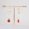 Dangle Earrings Red Crystal Pendant Antique Metal Long Drop Romantic Gift For Women