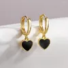 Hoop oorbellen maffisar ontwerp trendy hart geometrisch vergulde zwarte druppelolie hoogwaardige mode voor vrouw sieraden