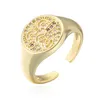 Кластерные кольца Wukalo модные смайлики кольцо для женщин Золотое цвет Cz Stone Face Свадебные украшения оптом