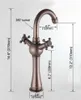 Rubinetti da cucina Roma Rame rosso Montaggio su ponte Rubinetto per lavabo da bagno Rubinetto per lavabo in ottone massiccio antico Miscelatore per acqua fredda Rubinetti per acqua Doppia maniglia 2sf629