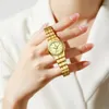 Armbandsur Liebig Fashion Golden Luminous Dispaly Quartz Watches Mens Luxury Full Steel Strap Waterproof Artwatch Man Clock Reloj Hombre