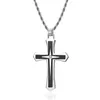 Pendant Necklaces Stainless Steel Cz Stone Christ Religious Cross Necklace Jewelry Gift For Him With Chain