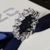 クラスターリング高品質のハートロウダイヤモンドリング925スタンプファッションラブフルサークルジルコンパーティーウェディングジュエリー