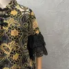 Roupas étnicas Africano Evening Maxi Vestidos para mulheres Jantar elegante bordado floral renda Sexy Bazin Long Robe Party Vestido meio queimado