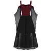 Sukienki imprezowe 2023 GOTHIC SEKSYNA SURES Women Halloween Costiums plus size zimne ramię z koronkową czarną kobietą #40