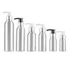 Flytande tvåldispenser 24pc/party tomma pumpflaskor silver aluminium flytande tvål dispenser containrar kropp lotion grädde spray flask kosmetisk behållare 230317