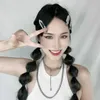 Doudian Wig Female Lantern Bubble Braid Black Strap Long Hair Internet Celebrity