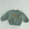 Hoodies Sweatshirts Herbst Kinder Hoodies Cool Dinosaurier Plus Fleece Kinder Pullover Bequemes Sweatshirt 230317