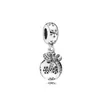 925 Silver Fit Pandora Charms originais pingentes de pingente diy Bracelets BEADS Snowglobe Dangle Charm Metallic Red Christmas Heart