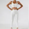 İş Elbiseleri 1/2pcs Yoga Set Kadın Egzersiz Spor Spor Salonu Giyim Takım Yüksek Bel Taytlar Etek Ön fermuarlı Bra Fitness Top Sportsfear
