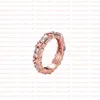 Luxo Rose Gold Gold Diamond Diamond Split Colored Stainless Steel Ring Ring Designer casal Jóias Love Ring Women Women Gift Engagem