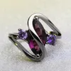 Wedding Rings Fashion Luxury Vintage Purple Zirkon CZ Crystal Ring Geschikt voor sieraden voor dames en verlovingen