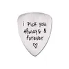 Titanium Steel Carved Guitar Pick I Pick You Always & Forever Letter Engraved Ukulele Pick Musical Instrument Accessory