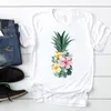 Women's T Shirts Women Pineapple Watercolor Lady Print Tee Female Tshirts Clothes T-Shirt Fashion Ladies 90s Cartoon Summer Graphic Top