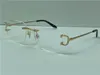 satış şeffaf lens çerçevesiz 18k çerçeveler altın kaplama ultra hafif kare çerçevesiz optik gözlükler erkekler iş tarzı gözlük en kaliteli 0104