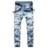 Men's Jeans Arrival Hole Ripped Punk Men Vintage Stretch Trousers Ankle Zipper Hip Hop Washed Skinny Denim Pants Pantalones HombreMen's