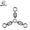 Ganchos de pesca dndyuju 30pcs 3 vias de pesca giratória triangle roll rolling swivels fishhooks conector de pesca de alta qualidade peixe tackl p230317