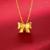 Dangle Earrings Simple 18K Gold Bow Pendant For Women DIY Wedding Birthday Luxury Without Chain Not Fade Fine Jewelry Gifts